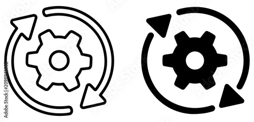 Obraz na plátně sync process reload gear icon set