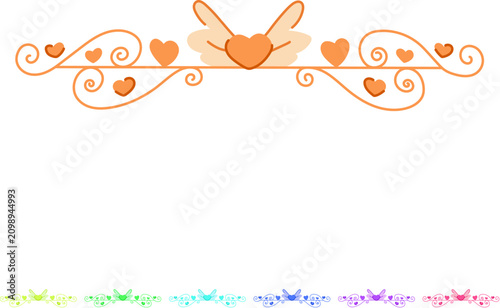 Quadro em tela suffering wedding border ornament cartoon