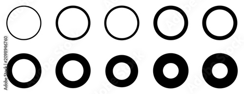 Fotografi circle outline thickness icon collection