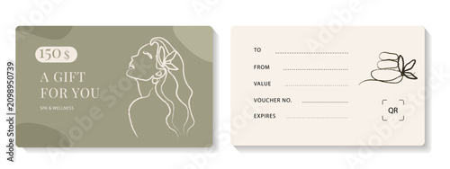 Canvas Print Spa gift voucher template set