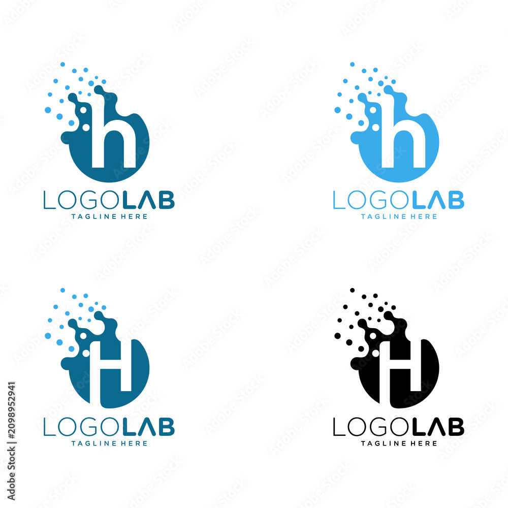 Fototapeta premium Abstract Letter H Logo Design with Digital Particles.