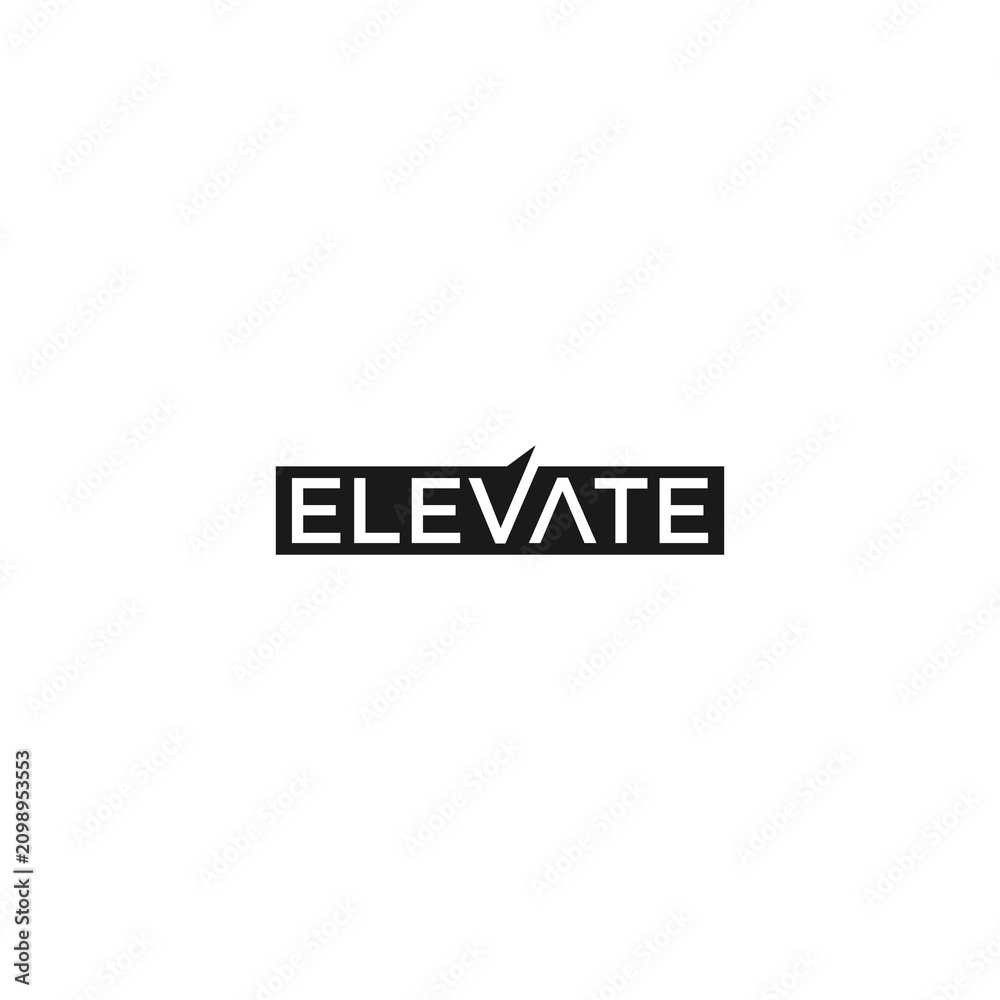 Fototapeta premium Elevate word logo graphic design 1.