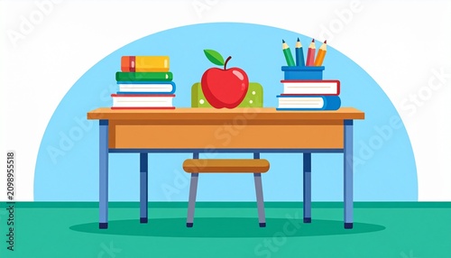 Colorful outdoor picnic table with fresh fruit and laptop.