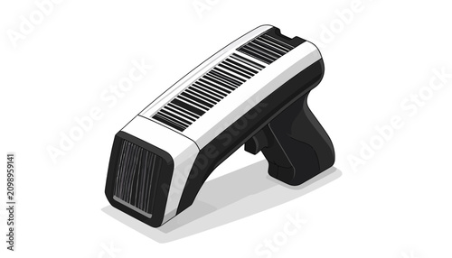 Fotografie Close up of a barcode scanner.