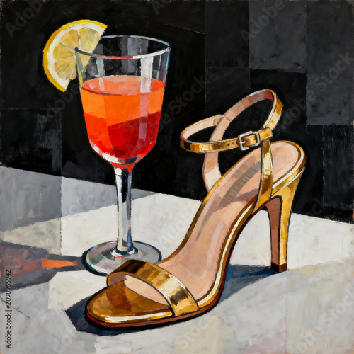 High Heels and Cocktails Series Decorative Art
