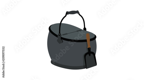 Konstfotografi Vintage Coal Scuttle and Shovel Set