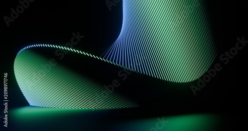 Abstract architecture background colorful curved shape in design 3d render