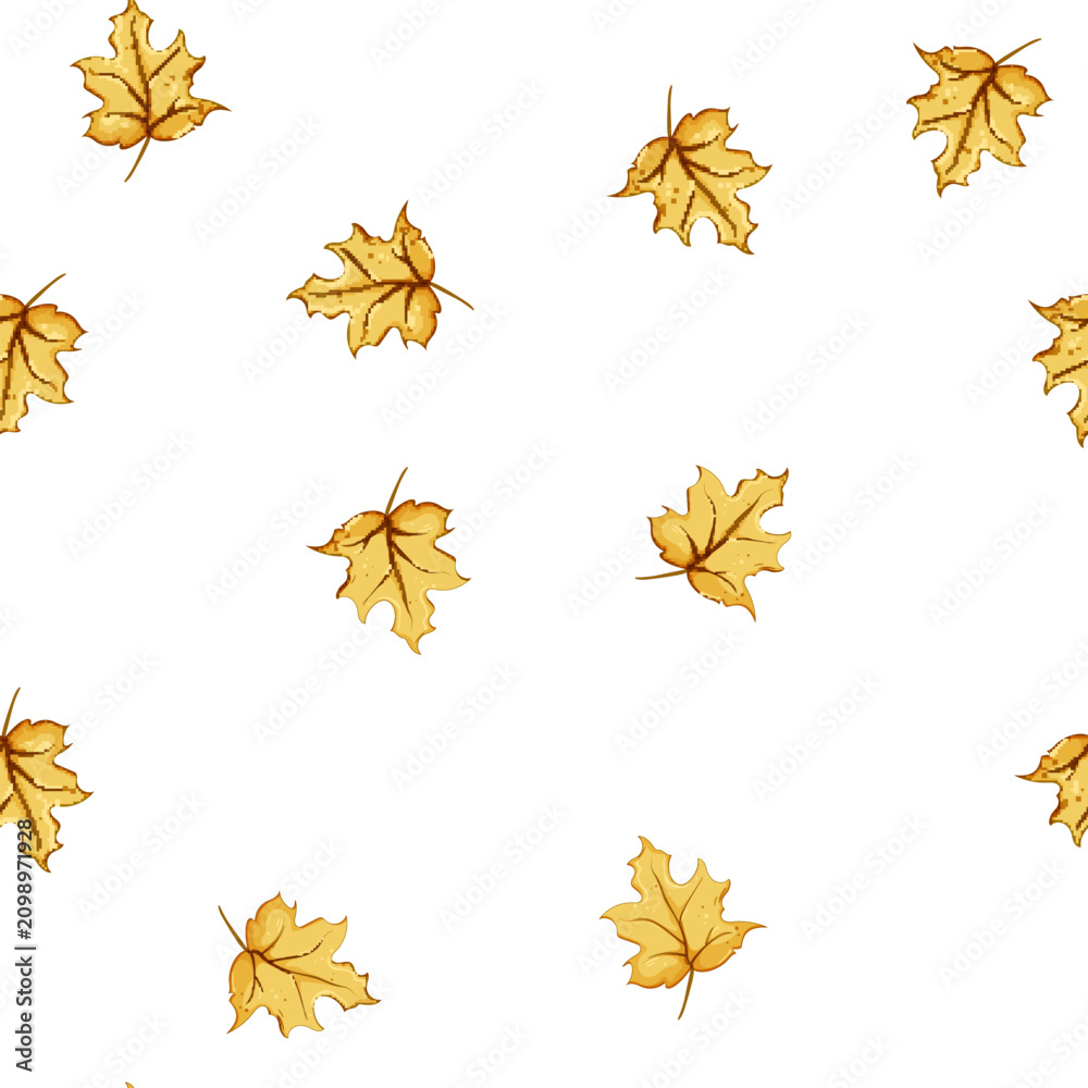 Obraz premium pattern canadian maple leaf cartoon. autumn flag, symbol yellow, tree foliage canadian maple leaf sign vector
