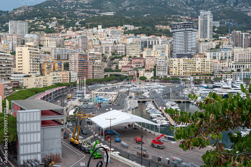 Exclusive real estate development and luxury hillside residential apartments overlooking Port Hercules in Monte Carlo, Monaco