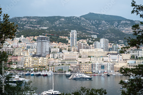 Exclusive real estate development and luxury hillside residential apartments overlooking Port Hercules in Monte Carlo, Monaco