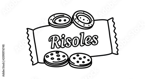 Risoles Snack Packaging Vector Illustration