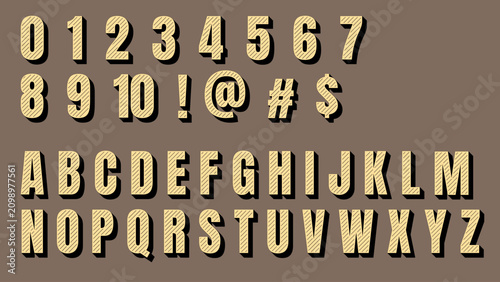 Bild auf Leinwand Vintage type alphanumeric and numeric font style, clean and clear!