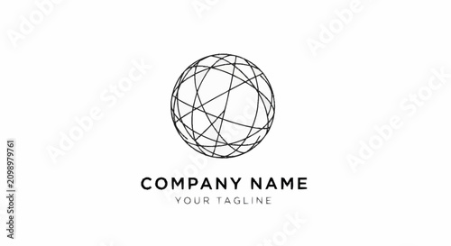 Company logo template with globe design.