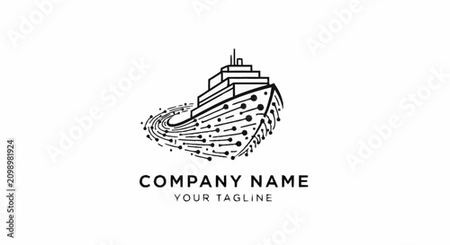Obraz na plátně Cruise ship logo template design.