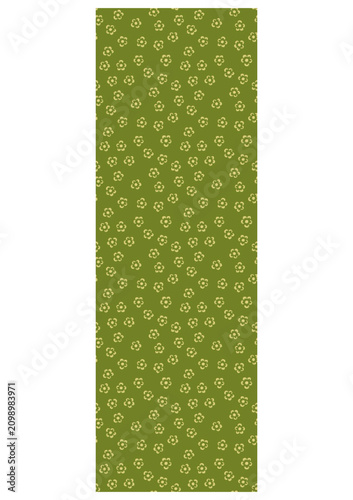 Hand drawn yellow flowers on green background bookmark. 