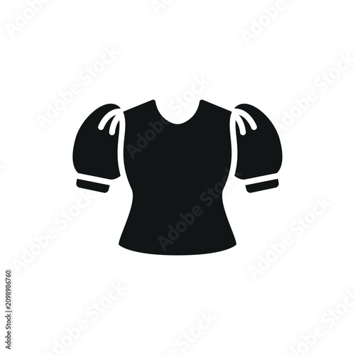 Blouse Puff Sleeve with Round Neck Glyph Icon