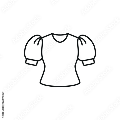 Blouse Puff Short Sleeve with Round Neck Line Icon