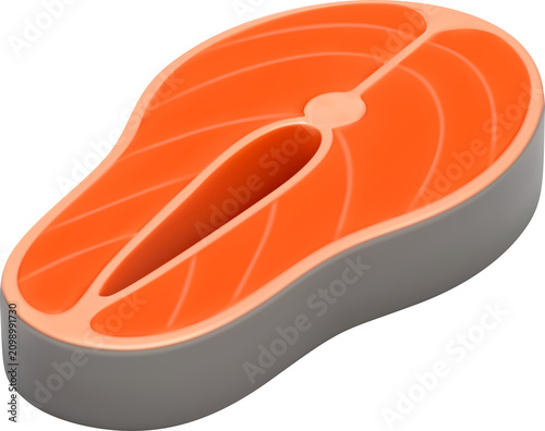 Salmon steak slice 3D icon