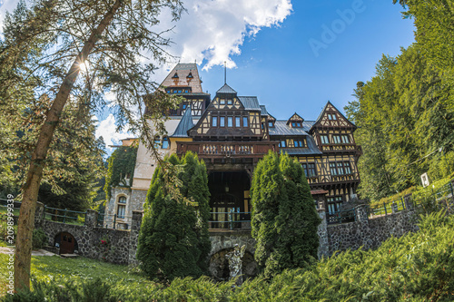 The Pelisor Castle in Sinaia, Transylvania, Romania. Was built in 1899–1902 by order of King Carol I, as the residence for his nephew and heir, the future King Ferdinand and his consort Queen Marie.