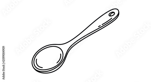 Hand Drawn Spoon Outline Vector Illustration