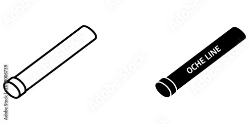 Cylindrical object with text in a clean isometric view against a white background