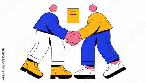 Modern Graphic Concept Featuring a Successful Professional Partnership and Deal.eps