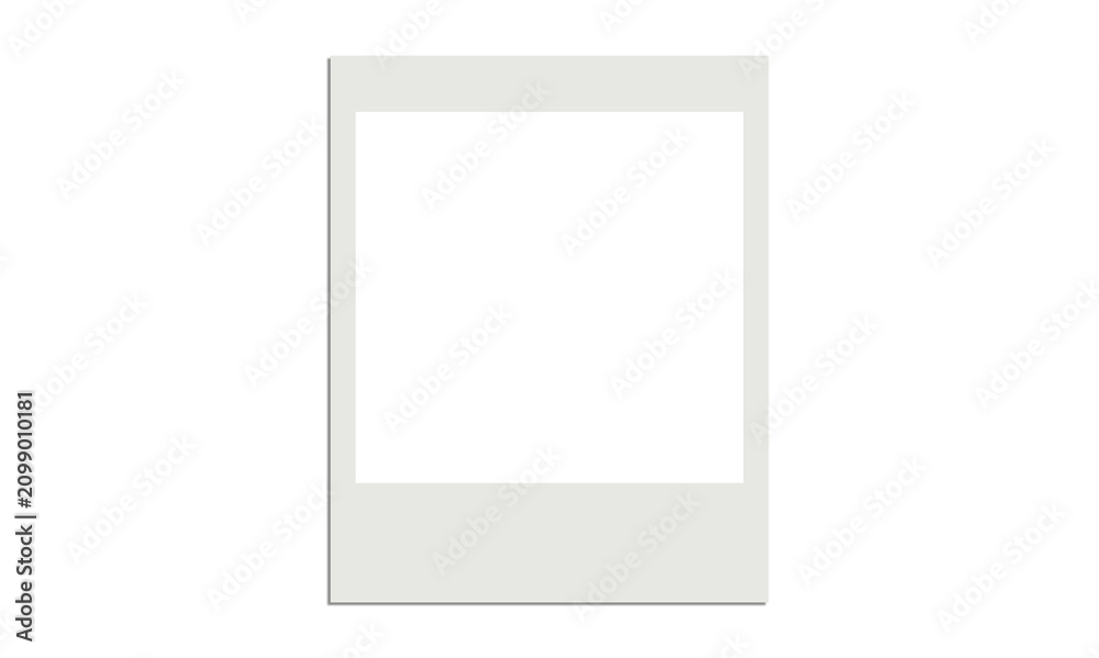 Obraz premium Large vertical white polaroid style photo frame isolated on transparent background for creative scrapbooking design.