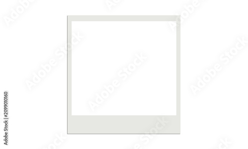 Canvastavla Single white polaroid style photo frame isolated on transparent background for creative scrapbooking and photography