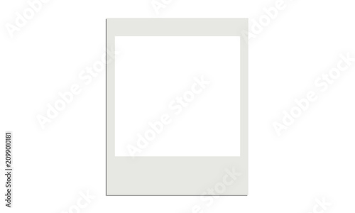 Fotografie Large vertical white polaroid style photo frame isolated on transparent background for creative scrapbooking design
