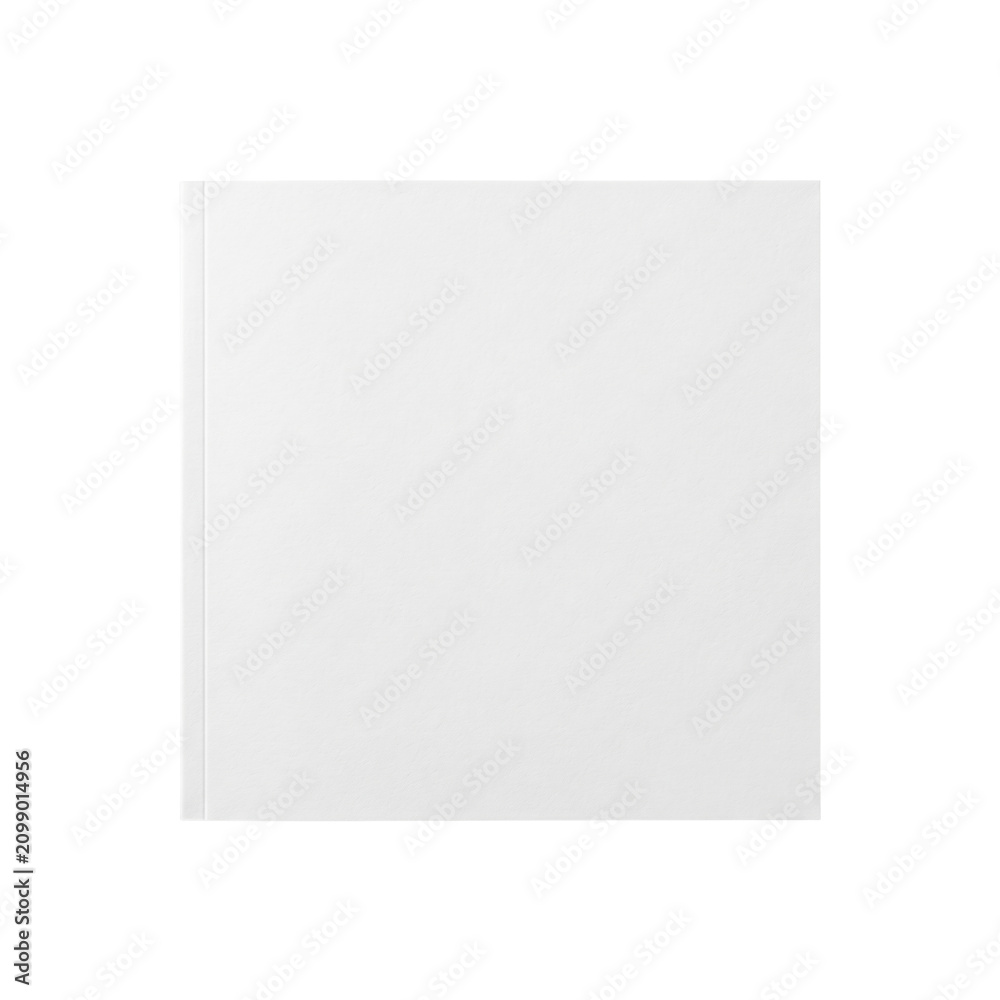 Fototapeta premium Blank white square book cover mockup