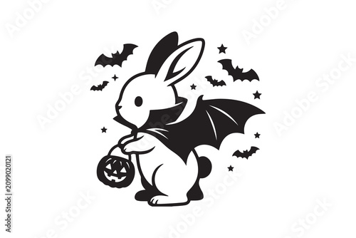 Foto Halloween Vampire Bunny Vector