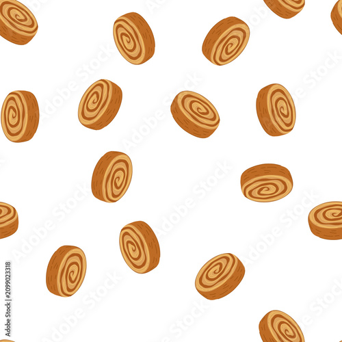 Obraz na plátně pattern cromboloni cake illustration showcasing a delectable rolled pastry textu