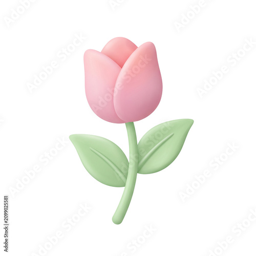 Beautiful Pink Tulip Flower PNG Isolated