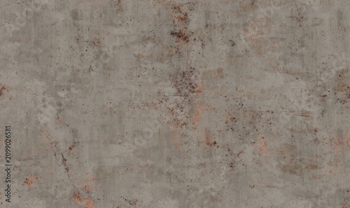 Bild auf Leinwand A gray, weathered surface with rusty orange spots and darker patches