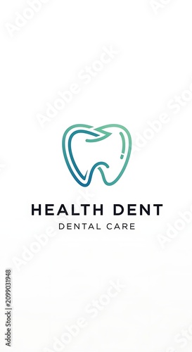 Minimal Dental Care Logo with Tooth Icon on White Background