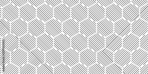 Fotografie Geometric Blue White Hexagon Concentric Tessellation Pattern