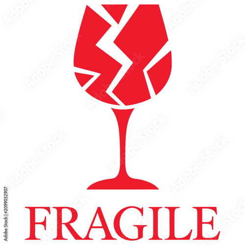 Handle with Care Packaging Sticker Logistics Label Design