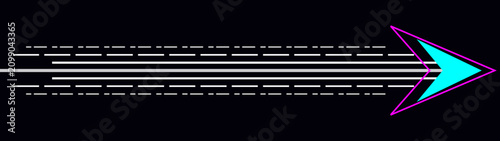 Foto Neon Cyberpunk Hyperspace Arrow Light Speed Trail