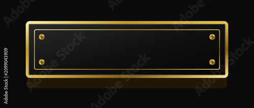 Schilderij op canvas Luxury Gold 3D Extruded Plate Banner Premium Element
