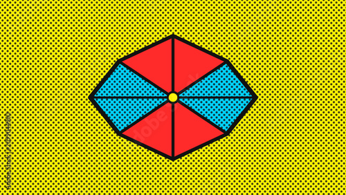 Foto Retro Pop Art Comic Polyhedron Halftone Layout