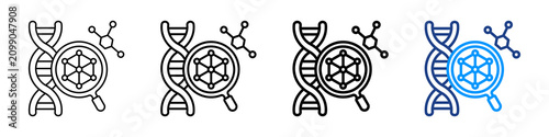 Canvas Print Molecular Biology Icon Different Style Outline Collection Set.