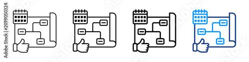 Quadro su tela Good Plan Icon Different Style Outline Collection Set.