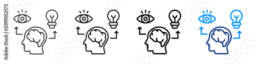 Konstfotografi Intuitive Thinking Icon Different Style Outline Collection Set.