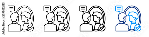 Εκτύπωση καμβά Self Affirmation Icon Different Style Outline Collection Set.