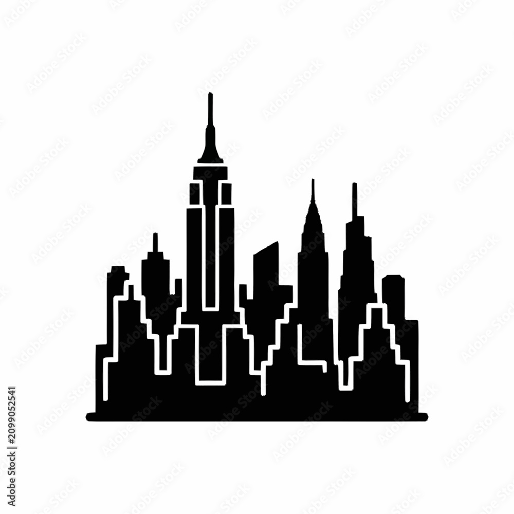 Obraz premium New York City Skyline Silhouette.