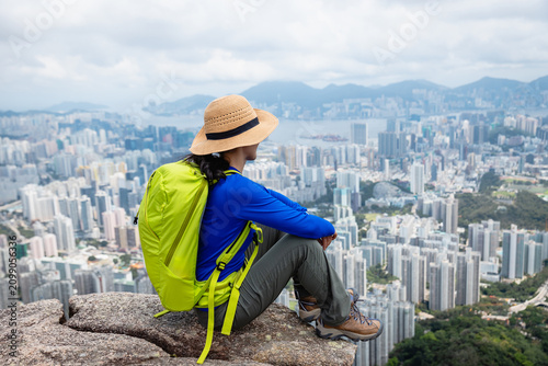 Photography Hiking on the mountain top in Hong Kong