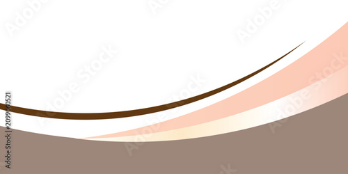 Abstract neutral peach and earthy brown dynamic wave graphic element isolated on white background.