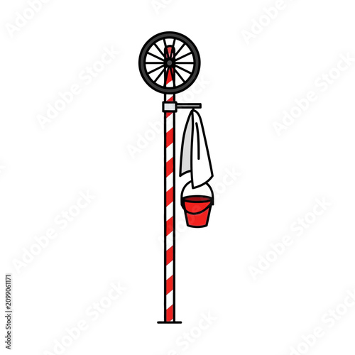 Greased Pole Challenge with Bucket and Wheel