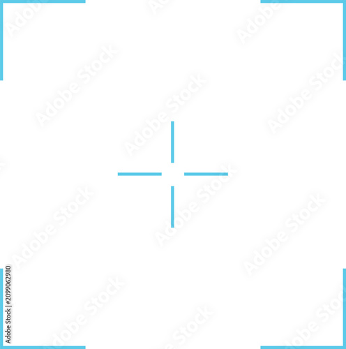 Crosshair Target Frame Overlay, Camera Focus UI Interface Element
