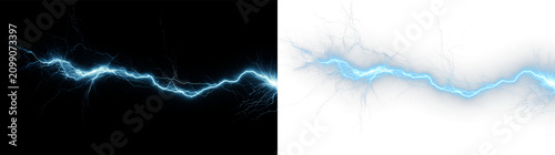 Foto Electric blue lightning bolt on transparent background with bright energy and st